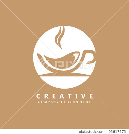 Beans And Coffee Cup Logo Template vector icon design 93617373