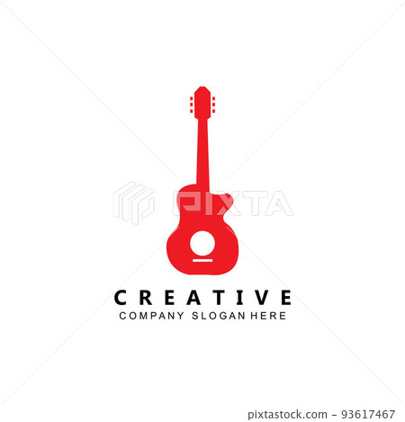 musician musical instrument guitar logo template vector icon 93617467