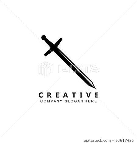 kung fu samurai fighting tools logo template vector icon 93617486