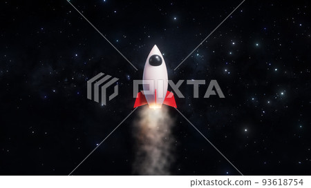 3D Render Rocket Jet Flying On Star Field Galaxy Space 3D Illustration Background 3D Render Rocket Jet Flying On Star Field Galaxy Space 3D Illustration Background 93618754