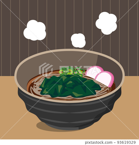 裙帶菜蕎麥麵與背景 1:1 93619329