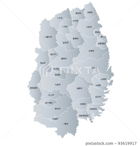 岩手縣市町村地圖 93619917