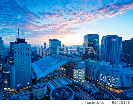 Osaka Umeda Around JR Osaka Station at dusk as seen from the Hankyu Grand Building 93620308
