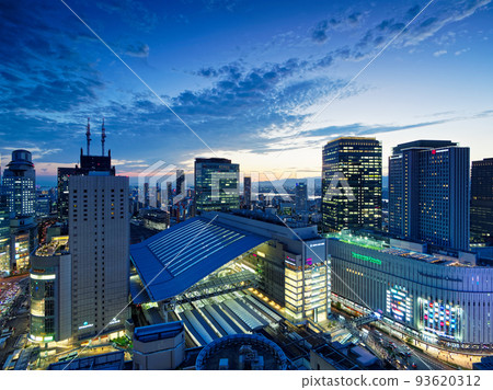 Osaka Umeda Around JR Osaka Station at dusk as seen from the Hankyu Grand Building 93620312