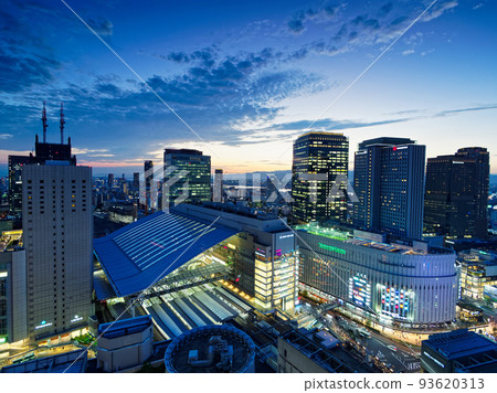 Osaka Umeda Around JR Osaka Station at dusk as seen from the Hankyu Grand Building 93620313