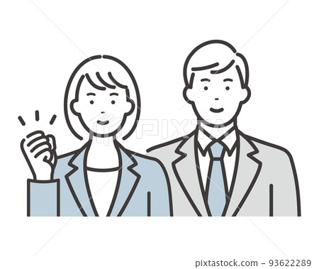 Male and female young business people doing their best Guts pose 93622289