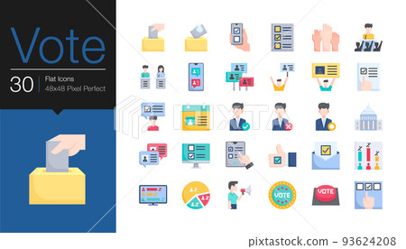 Vote icons. Flat design. For presentation, graphic design, mobile application or UI. Vote icons. Flat design. For presentation, graphic design, mobile application or UI. 93624208