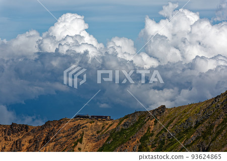 Akadake ridgeline and rising clouds seen from Yatsugatake mountain range and Mt.Amidadake Akadake ridgeline and rising clouds seen from Yatsugatake mountain range and Mt.Amidadake 93624865