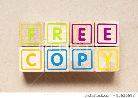 Color letter block in word free copy on wood background Color letter block in word free copy on wood background 93626698