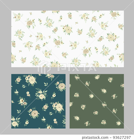 Collection of spring prints with flowers for fabrics and home textile 93627297