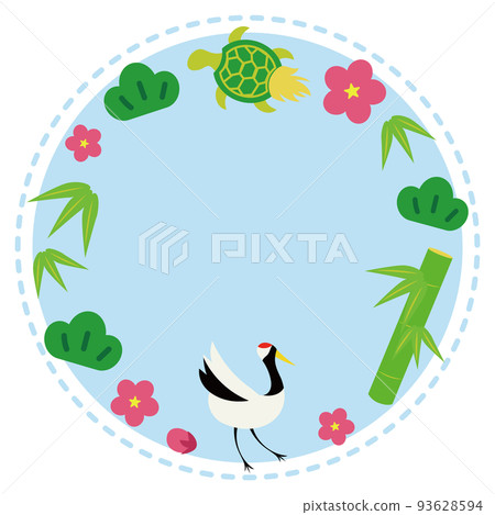 Congratulatory frame of pine, bamboo, plum, crane and turtle / New Year, New Year, New Year's card, New Year's card material Congratulatory frame of pine, bamboo, plum, crane and turtle / New Year, New Year, New Year's card, New Year's card material 93628594