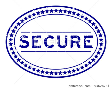Grunge blue secure word oval rubber seal stamp on white background Grunge blue secure word oval rubber seal stamp on white background 93628781
