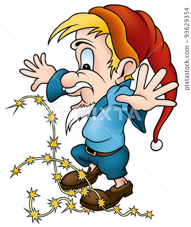 Dwarf in Blue Clothes with Sparkling Stars 93629354