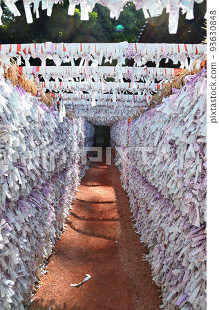 God lottery hanging at Ishiura Shrine, a power spot in Kanazawa City, Ishikawa Prefecture 93630848