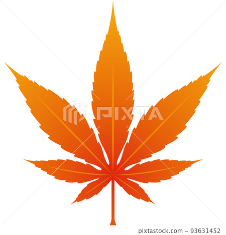 一片秋葉(橙色)的插圖 一片秋葉(橙色)的插圖 93631452