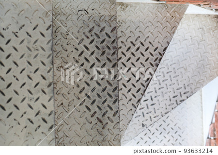 Shiny white Diamond Plate Metal Stairs Pattern Shiny white Diamond Plate Metal Stairs Pattern 93633214