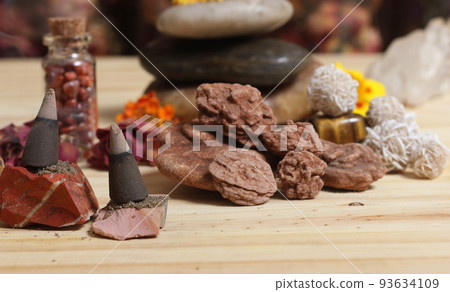 Desert Rose Rocks From Oklahoma on Meditation Table 93634109