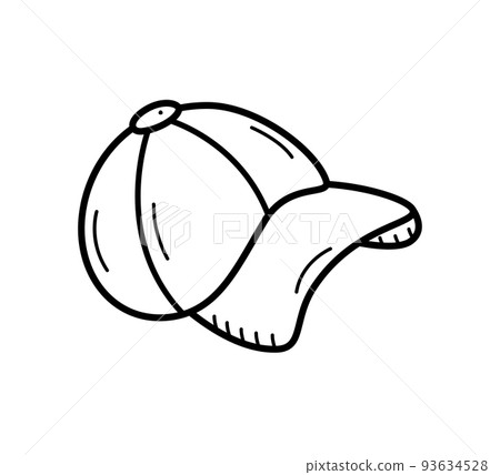 Baseball cap icon doodle vector illustration, sports cap with visor Baseball cap icon doodle vector illustration, sports cap with visor 93634528
