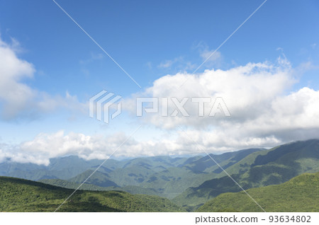A view of the Aizu area from the Nasu mountain trail in Tochigi Prefecture A view of the Aizu area from the Nasu mountain trail in Tochigi Prefecture 93634802