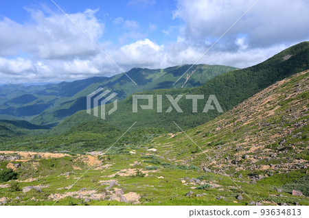 A view of the Aizu area from the Nasu mountain trail in Tochigi Prefecture A view of the Aizu area from the Nasu mountain trail in Tochigi Prefecture 93634813