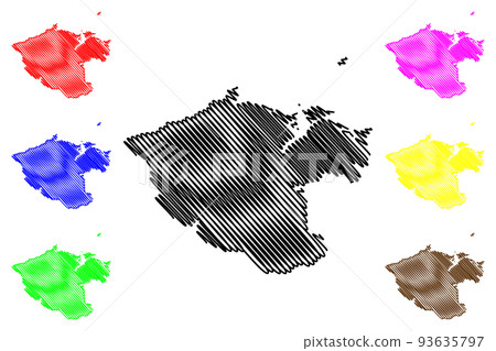 Keelung City (Administrative divisions of Taiwan, Republic of China, ROC, Provincial cities) map vector illustration, scribble sketch Keelung map 93635797