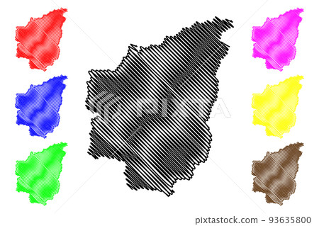 Nantou County (Administrative divisions of Taiwan, Republic of China, ROC, Counties) map vector illustration, scribble sketch Nantou map 93635800
