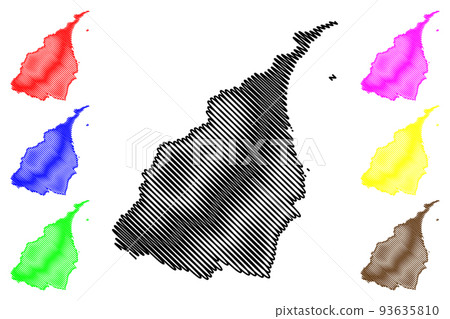 Yilan County (Administrative divisions of Taiwan, Republic of China, ROC, Counties) map vector illustration, scribble sketch I-lan, Ilan map 93635810