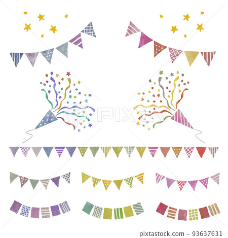 Crackers and garland (hand-drawn style) 93637631