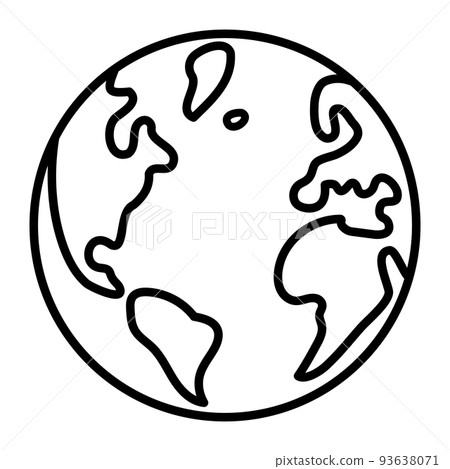 Simplified globe, Atlantic region, editable vector illustration 93638071