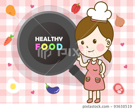 平底鍋周圍的健康食品食譜 93638519