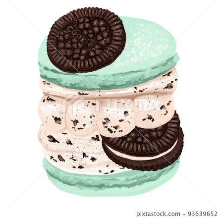 奧利奧 Tuncaron 奧利奧餅乾糖果 馬卡龍 韓國糖果插圖 93639652