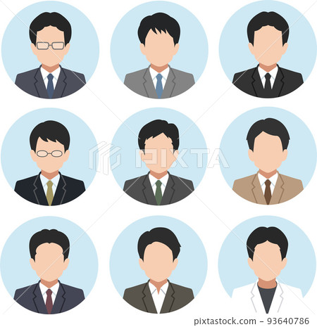 Suit and white coat men's simple icon set Suit and white coat men's simple icon set 93640786