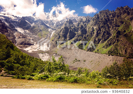 Typical high mountain landscape in the Caucasus. 93640832