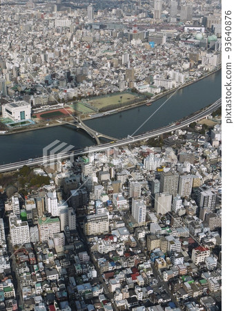 Urban landscape with the shadow of the Sky Tree Urban landscape with the shadow of the Sky Tree 93640876