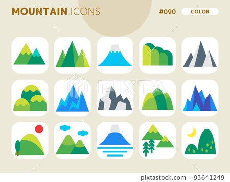 Color style icon set related to mountains_090 93641249