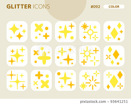Color style icon set related to glitter_092 Color style icon set related to glitter_092 93641251