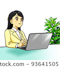 A woman using a personal computer 93641505