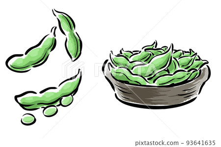 Edamame hand-drawn illustration 93641635