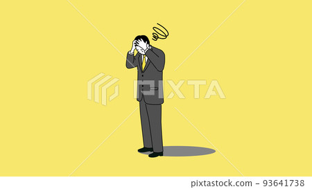 Illustration of a man in a suit holding his head, vector 93641738