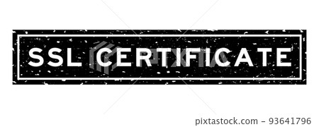 Grunge black SSL certified word square rubber seal stamp on white background Grunge black SSL certified word square rubber seal stamp on white background 93641796