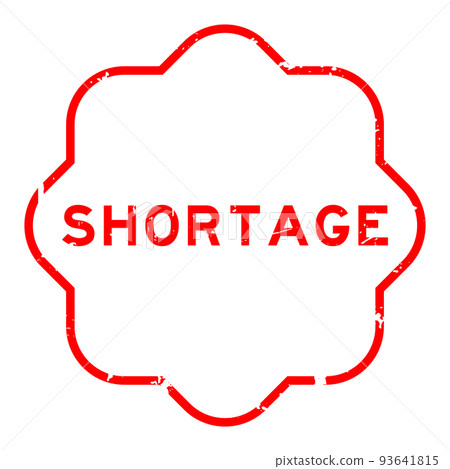 Grunge red shortage word rubber seal stamp on white background Grunge red shortage word rubber seal stamp on white background 93641815