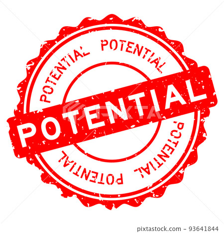 Grunge red potential word round rubber seal stamp on white background Grunge red potential word round rubber seal stamp on white background 93641844