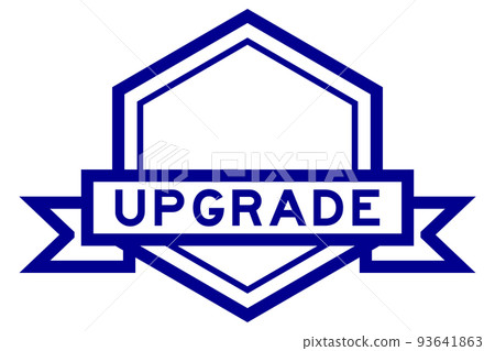 Vintage hexagon label banner with word upgrade in blue color on white background Vintage hexagon label banner with word upgrade in blue color on white background 93641863
