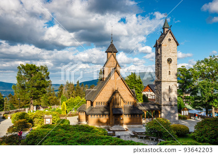 Old wooden norwegian temple Wang in Karpacz, southern Poland Old wooden norwegian temple Wang in Karpacz, southern Poland 93642203