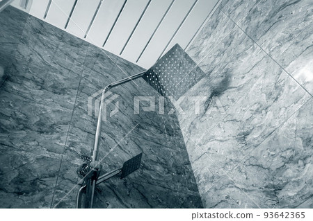 Modern shower closeup at home 93642365