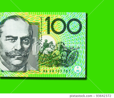 Australian dollars closeup. Finance concept 93642372