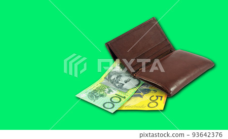 Australian dollars closeup. Finance concept 93642376