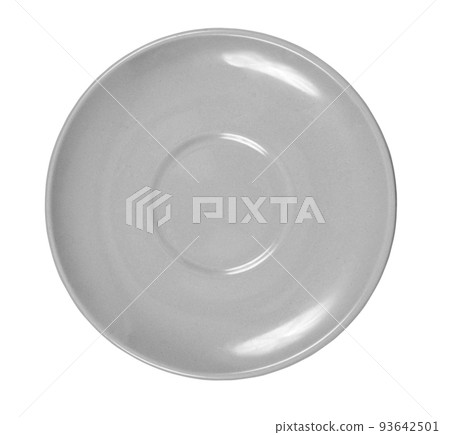 Grey plate isolated on white 93642501