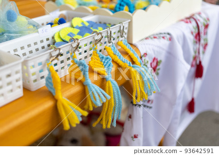 Charity market, Ukrainian national clothes, trinket, colors 93642591