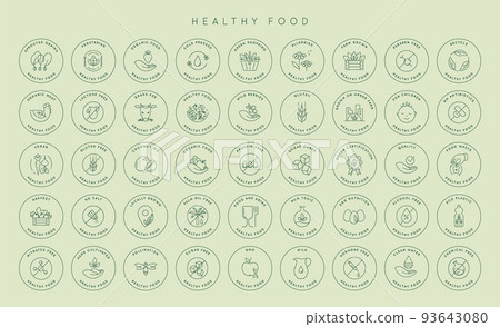 Vector natural product icon label set.  93643080